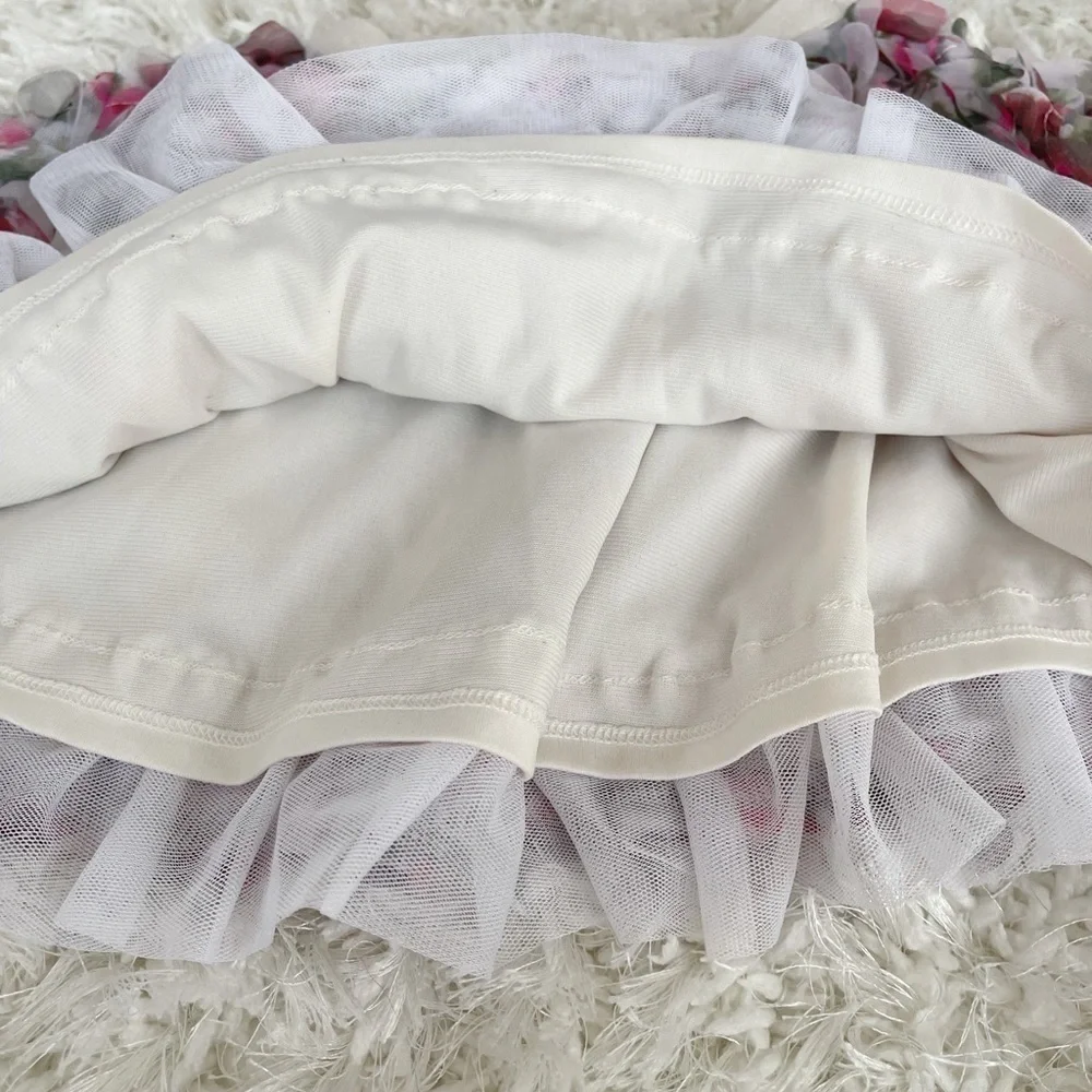 Girls texture floral skirt